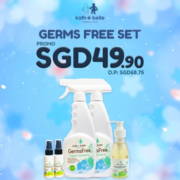 Kath N Belle Germs Free Set Sg Square Banner